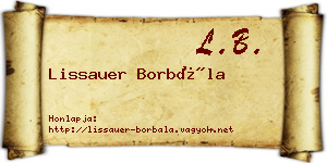 Lissauer Borbála névjegykártya